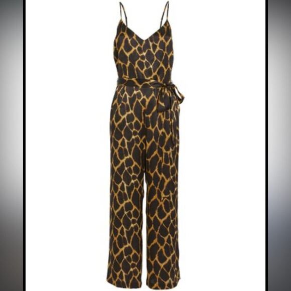 L’agence Jaelyn Silk Romper In Siena Safari NWT - Picture 1 of 7